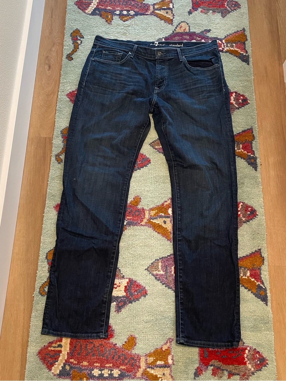 7 for all Mankind Men's Dark Wash Straight Jeans